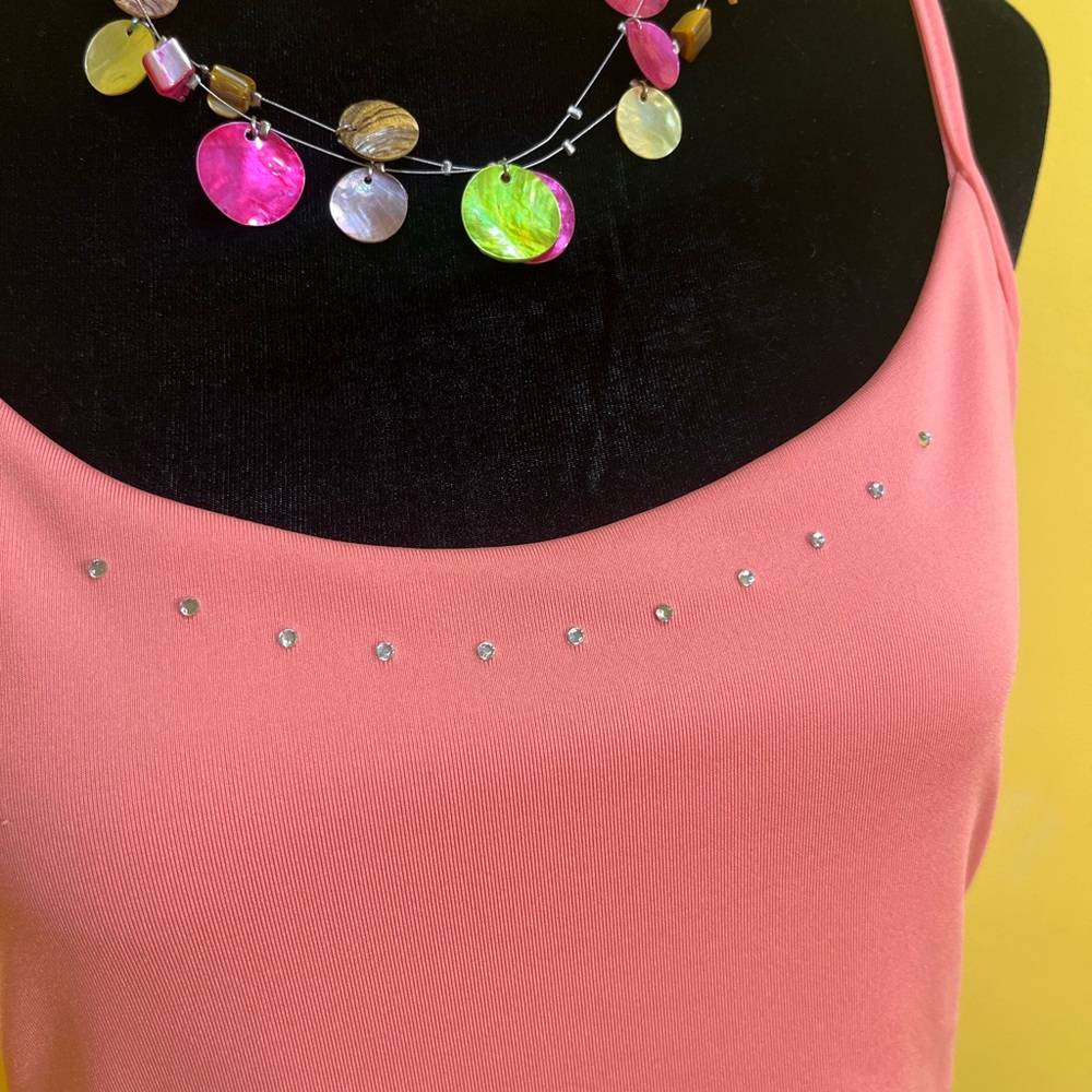 VTG First Issue Pink Rhinestone Tank Top Size Large - Picture 3 of 7